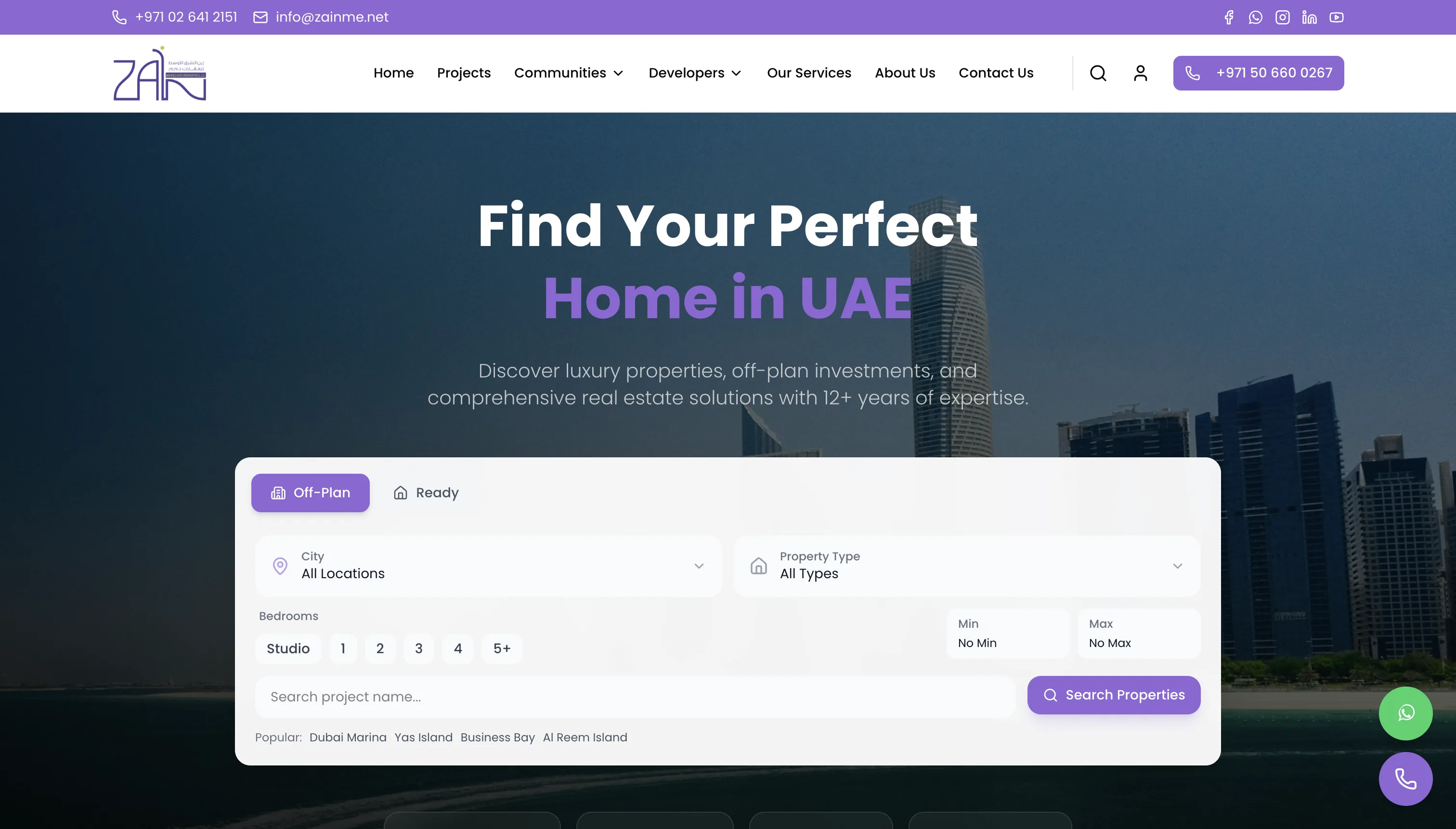 Zain website preview
